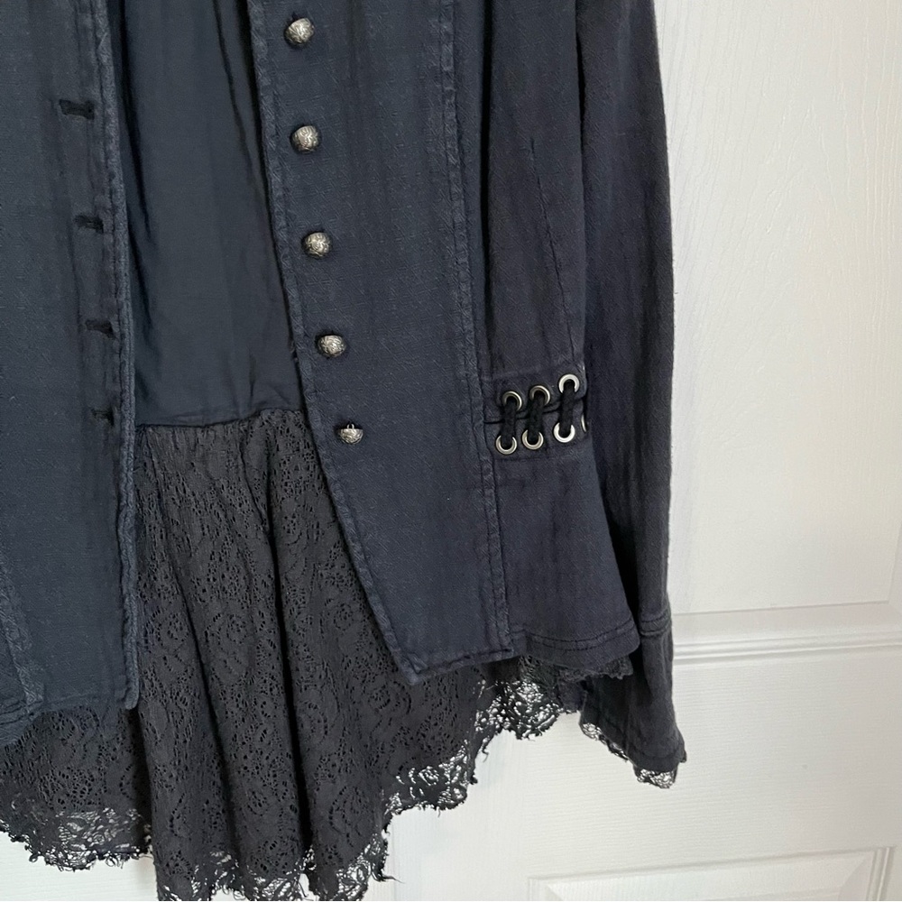 FREE PEOPLE VICTORIAN LACE JACKET IN NAVY SIZE XS - Picture 9 of 16